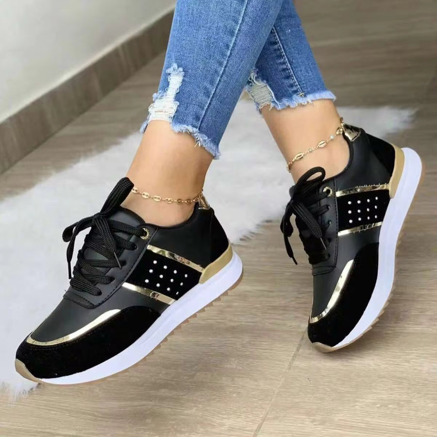 Women Sneakers Casual Comfortable Colorblock Design Non Slip Sole Sporty