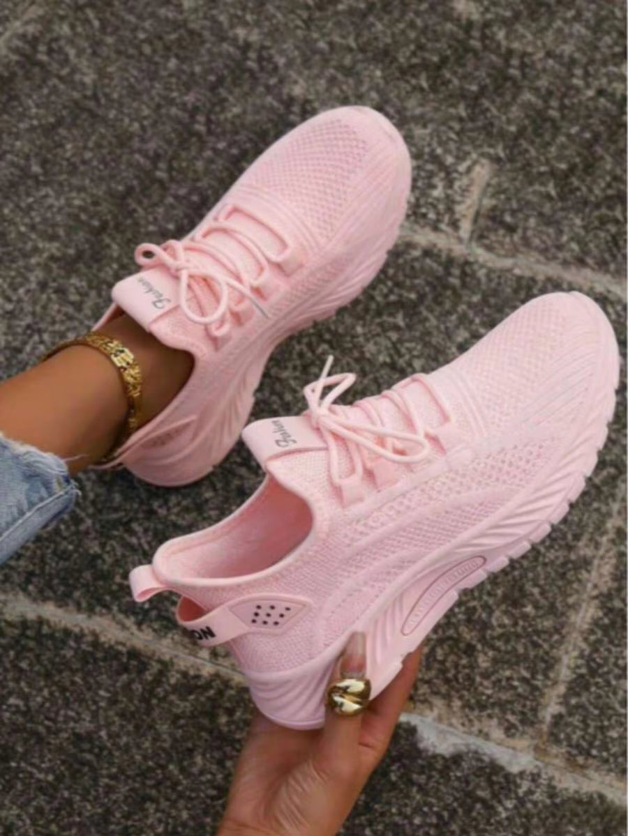 Women's Lightweight Breathable Casual Sports Shoes, Comfortable Running Fitness Sneakers, White Versatile Sneakers Suitable For All Seasons